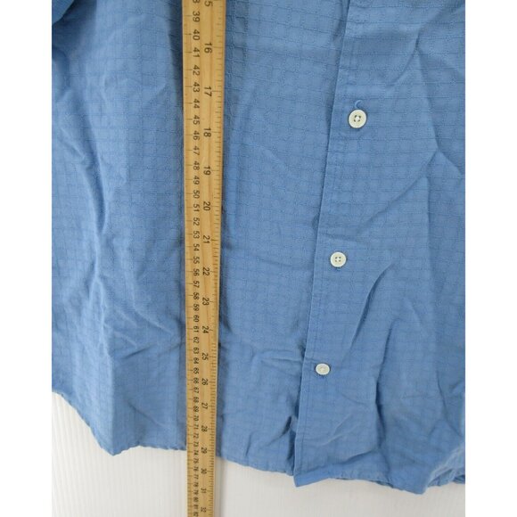 Toscano Shirt XL Silk Button Up Check Camp Pocket Breathable Collared - Picture 4 of 10